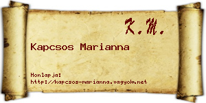 Kapcsos Marianna névjegykártya